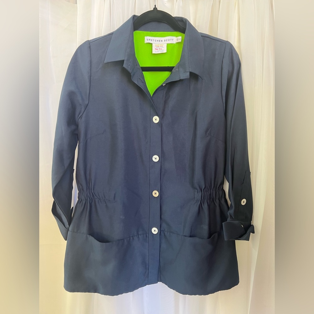 Gretchen Scott Jacket, size medium, very nice. Navy blue.
